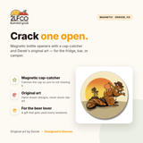 Squirrel Magnetic Bottle Opener — illustrated by Two Little Fruits, made in Denver