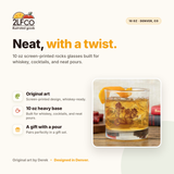 Squirrel Rocks Glass — illustrated by Two Little Fruits, made in Denver