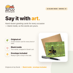 Bee Greeting Card — illustrated by Two Little Fruits, made in Denver