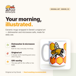 Honeybee Heavy-Duty Mug — illustrated by Two Little Fruits, made in Denver