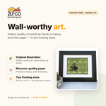Green Bee Art Print — illustrated by Two Little Fruits, made in Denver