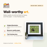 Green Bee Art Print — illustrated by Two Little Fruits, made in Denver