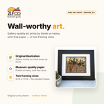 Vintage Honeybee Art Print — illustrated by Two Little Fruits, made in Denver