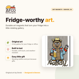 Howdy Cowboy Bear Fridge Magnet — illustrated by Two Little Fruits, made in Denver