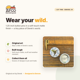 Hummingbird Button Pin — illustrated by Two Little Fruits, made in Denver