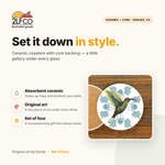 Hummingbird Coaster — illustrated by Two Little Fruits, made in Denver