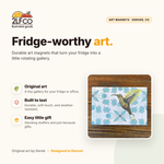 Hummingbird Fridge Magnet — illustrated by Two Little Fruits, made in Denver