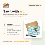 Hummingbird Greeting Card — illustrated by Two Little Fruits, made in Denver