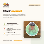 Jellyfish Vinyl Sticker — illustrated by Two Little Fruits, made in Denver