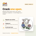 Lamb Magnetic Bottle Opener — illustrated by Two Little Fruits, made in Denver