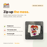 Lesbian Pride Zipper Pouch — illustrated by Two Little Fruits, made in Denver