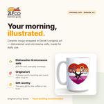 Lesbian Pride Mug — illustrated by Two Little Fruits, made in Denver