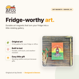 Let's Get Lit Camping Lantern Fridge Magnet — illustrated by Two Little Fruits, made in Denver