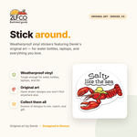 Lobster Vinyl Sticker — illustrated by Two Little Fruits, made in Denver