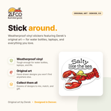 Lobster Vinyl Sticker — illustrated by Two Little Fruits, made in Denver