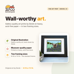 Longhorn Art Print — illustrated by Two Little Fruits, made in Denver