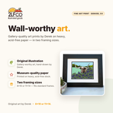 Longhorn Art Print — illustrated by Two Little Fruits, made in Denver