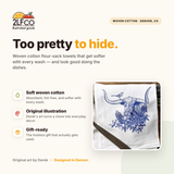 Texas Longhorn Tea Towel — illustrated by Two Little Fruits, made in Denver