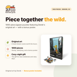 Lunch Break Giraffe 1000 Piece Puzzle — illustrated by Two Little Fruits, made in Denver