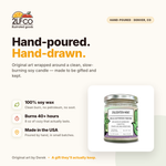 Enlighten-Mint Soy Candle — Mint & Eucalyptus — illustrated by Two Little Fruits, made in Denver