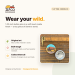 Buffalo Button Pin — illustrated by Two Little Fruits, made in Denver