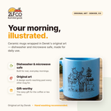 Speckled Matte Moose Mug — illustrated by Two Little Fruits, made in Denver