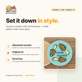 4" Morel Mushroom Coaster — illustrated by Two Little Fruits, made in Denver