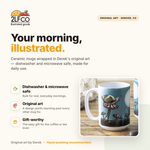 Mushroom Coffee Mug — Hand-Illustrated 15oz Ceramic — illustrated by Two Little Fruits, made in Denver