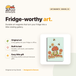 Good Vibes Mushroom Fridge Magnet — illustrated by Two Little Fruits, made in Denver