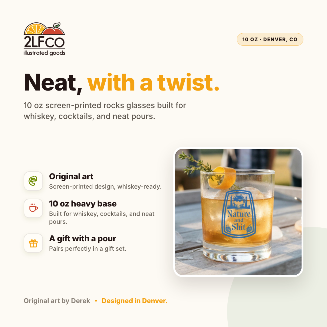 Nature Rocks Glass — illustrated by Two Little Fruits, made in Denver