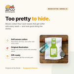 Green Extra Slutty Olive Oil Tea Towel — illustrated by Two Little Fruits, made in Denver