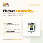Outdoorsy Canoe Beer Can Acrylic Pin — illustrated by Two Little Fruits, made in Denver