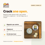 Magnetic Bottle Opener with Magnetic Bottle Opener — illustrated by Two Little Fruits, made in Denver
