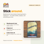 Vintage Beer Can Vinyl Sticker — illustrated by Two Little Fruits, made in Denver