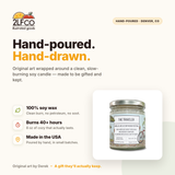 The Traveler Soy Candle — Patchouli & Woody Camphor — illustrated by Two Little Fruits, made in Denver