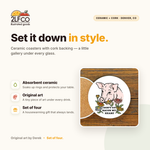 Don’t Go Bacon My Heart Pig Themed Coaster — illustrated by Two Little Fruits, made in Denver
