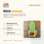 Potted Cactus Vinyl Sticker — illustrated by Two Little Fruits, made in Denver