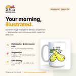 Quirky Gifts Eyes Up Here Mug — illustrated by Two Little Fruits, made in Denver