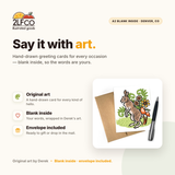 Rabbit Greeting Card — illustrated by Two Little Fruits, made in Denver