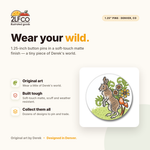 Rabbit Button Pin — illustrated by Two Little Fruits, made in Denver