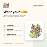Rabbit Button Pin — illustrated by Two Little Fruits, made in Denver