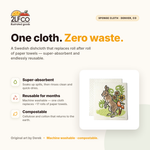Rabbit Recyclable Cleaning Cloth - Eco-Friendly, Biodegradable, and... — illustrated by Two Little Fruits, made in Denver