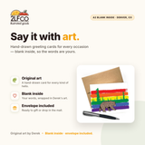 Rainbow Bear Greeting Card — illustrated by Two Little Fruits, made in Denver