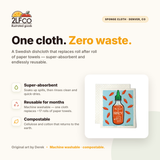 My Mood Is Spicy Red Sriracha Reusable Kitchen Cleaning Cloth – Eco... — illustrated by Two Little Fruits, made in Denver