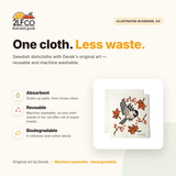Chickadee Reusable Swedish Dishcloth — illustrated by Two Little Fruits, designed in Denver