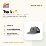 Opossum Trucker Hat — Snapback with Woven Patch — illustrated by Two Little Fruits, made in Denver