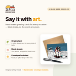 Astronaut Dog Greeting Card — illustrated by Two Little Fruits, made in Denver