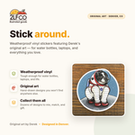 Space Dog Vinyl Sticker — illustrated by Two Little Fruits, made in Denver