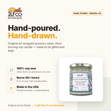 Sandalwood Soy Candle — Cedar, Rose & Jasmine — illustrated by Two Little Fruits, made in Denver