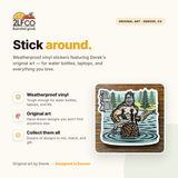Sasquatch Vinyl Sticker — illustrated by Two Little Fruits, made in Denver